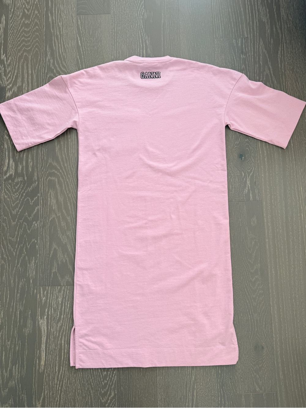 GANNI Pink Oversized Structured T-Shirt Dress XXS/XS